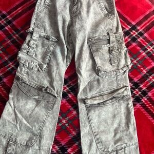 Chic Gray Wide Leg Flare Jeans